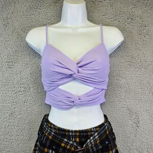 Y2K Babydoll Crop Top Womens L‎ Purple Fairy Top Sexy Baddie Club Rave Festival